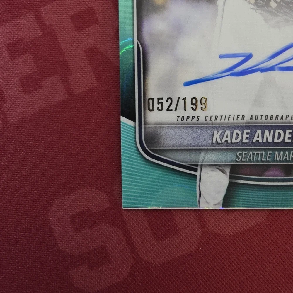 2025 Bowman Draft Kade Anderson Chrome Auto Aqua Lava Refractor 1st 52/199
